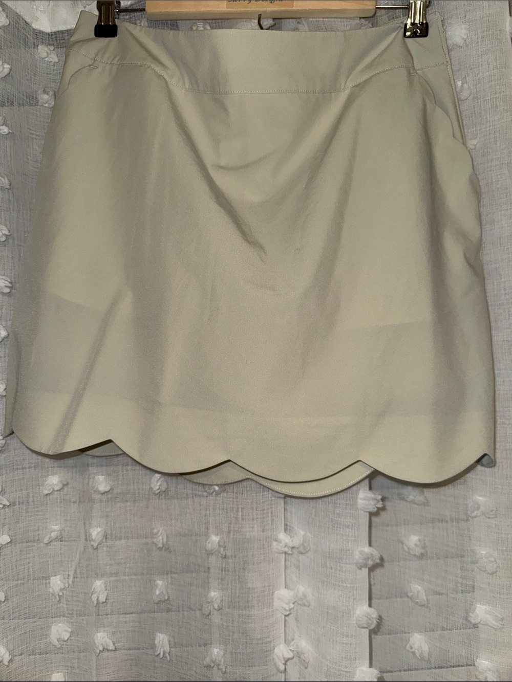 Vineyard Vines Cream Scallop Hem Mini Skirt